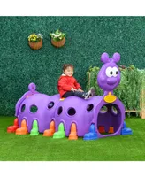 Qaba Kids Play Structure Caterpillar Design Climbing and Crawling Purple