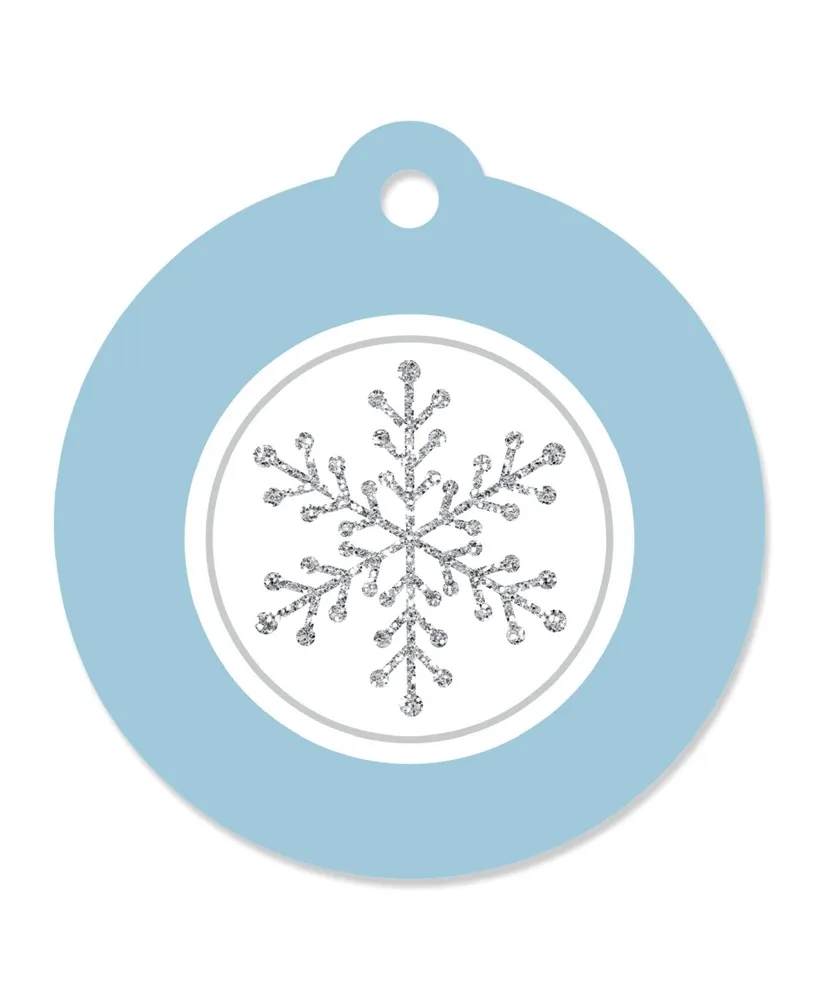Big Dot of Happiness Winter Wonderland - Snowflake Holiday or Winter Wedding Favor Gift Tags 20 Ct