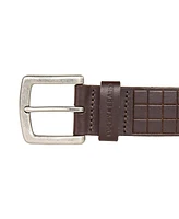 Lucky Brand Men's Grid Tooled Embossed Leather Belt