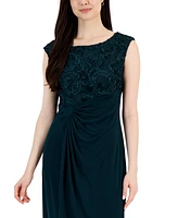 Connected Soutache Faux-Wrap Gown