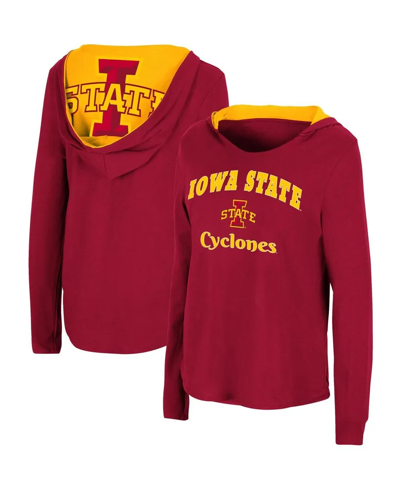 Women's Colosseum Cardinal Iowa State Cyclones Catalina Hoodie Long Sleeve T-shirt