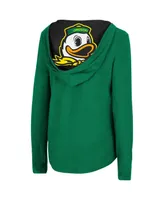 Women's Colosseum Green Oregon Ducks Catalina Hoodie Long Sleeve T-Shirt