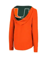 Women's Colosseum Orange Miami Hurricanes Catalina Hoodie Long Sleeve T-Shirt