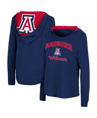 Women's Colosseum Navy Arizona Wildcats Catalina Hoodie Long Sleeve T-Shirt