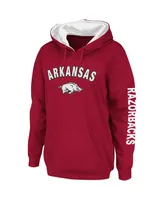 Women's Colosseum Crimson Arkansas Razorbacks Loud and Proud Pullover Hoodie