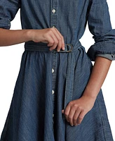 Polo Ralph Lauren Big Girls Belted Denim Cotton Shirtdress