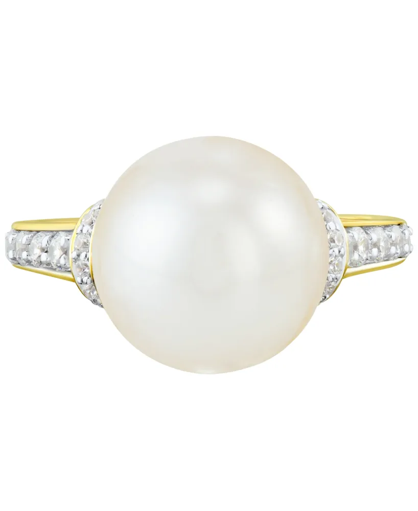 Honora Cultured Ming Freshwater Pearl (11mm) & Diamond (1/3 ct. t.w.) in 14k Gold