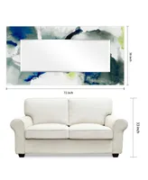 Empire Art Direct 'Ephemeral' Rectangular On Free Floating Printed Tempered Art Glass Beveled Mirror, 72" x 36"