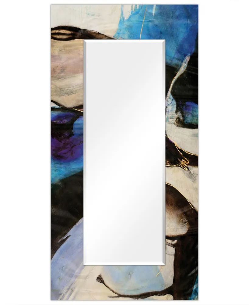 Empire Art Direct 'Motivos' Rectangular On Free Floating Printed Tempered Art Glass Beveled Mirror, 72" x 36"