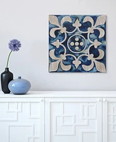 Empire Art Direct 'Cobalt Tile Iii' Fine Giclee Printed Directly On Hand Finished Ash Wood Wall Art, 24" x 24"