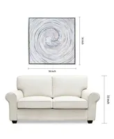 Empire Art Direct Swirl Textured Metallic Hand Painted Canvas Wall Art, 36" x 36" - Silver