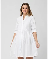 Ripe Maternity Maternity Paige Poplin Dress White