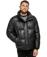 Calvin Klein Men's Faux Leather Classic Puffer Jacket