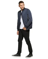 Calvin Klein Men's Quilted Baseball Jacket with Rib-Knit Trim