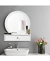 Wall Mounted Vanity Makeup Dressing Home Furniture 2Drawer