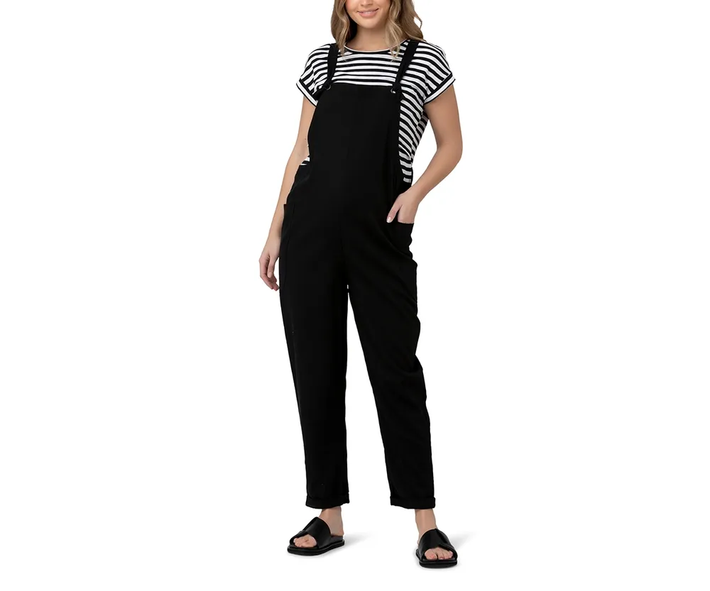 Motherhood Maternity Utility Short Sleeve Jumpsuit