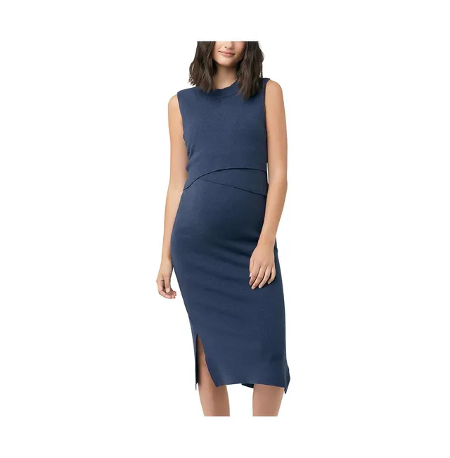 Nella Ribbed Knit Maternity & Nursing Dress in Ivy by Ripe Maternity