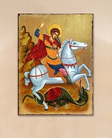 Designocracy Icon Saint George Wall Art on Wood 8"