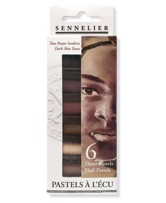 Sennelier Extra Soft Portrait Dark Tones Half Pastel 6 Piece Stick Set, 5.91" x 1.25"