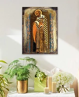 Designocracy Icon Saint Nickolas Wall Art on Wood 16"