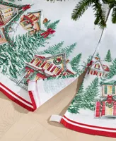 Elrene Storybook Christmas Village Holiday Tree Skirt