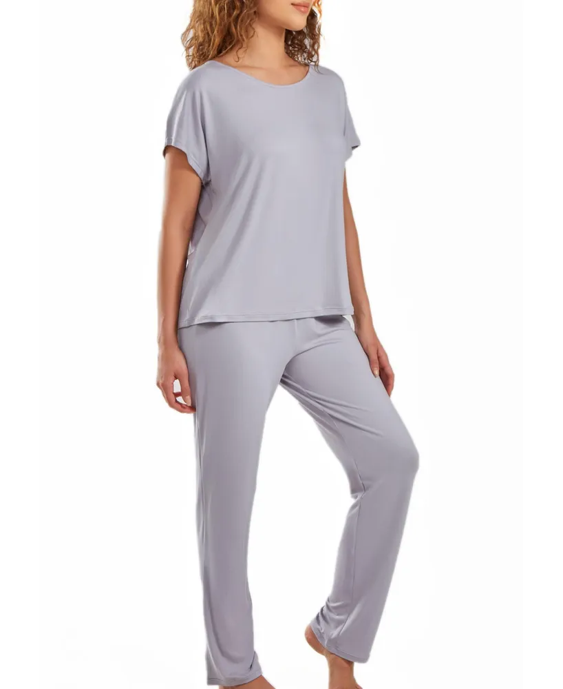 ICollection Women's Jewel Cozy Modal Ultra Soft Sleep Pajama Pant