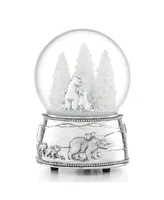 Reed & Barton North Pole Bound Polar Bear and Cubs Musical Snow Globe