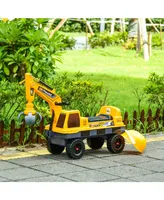 Qaba Construction Truck w/ Digger, Bucket, Ride-on Excavator 2-3 Yrs Old