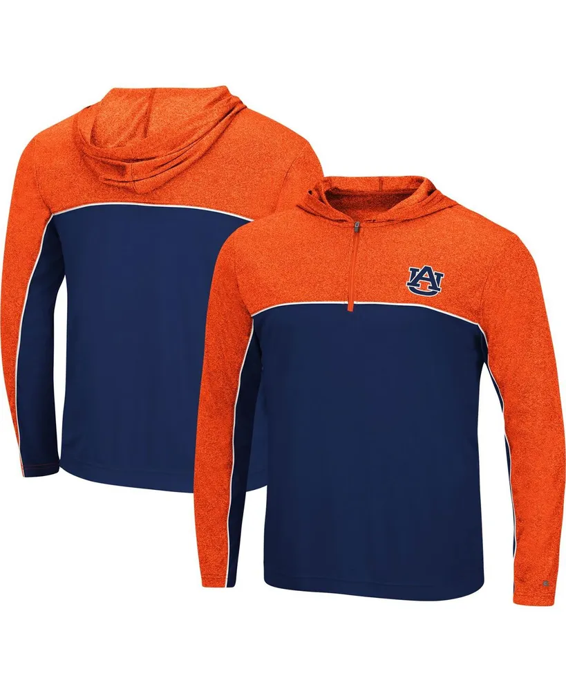 Men's Colosseum Navy Auburn Tigers Flick Quarter-Zip Hoodie Windshirt