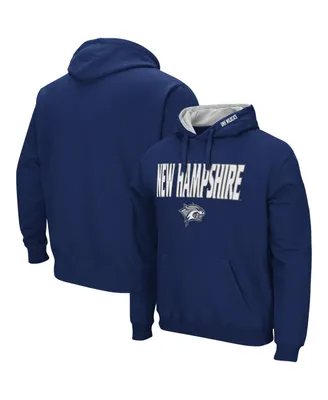 Men's Colosseum Navy New Hampshire Wildcats Arch and Logo Pullover Hoodie