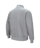 Men's Colosseum Heathered Gray Navy Midshipmen Tortugas Team Logo Quarter-Zip Jacket