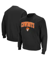 Colosseum Men's Oklahoma State Cowboys Arch and Logo Crew Neck Sweatshirt