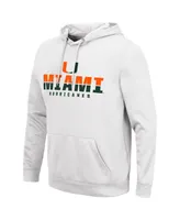 Men's Colosseum White Miami Hurricanes Lantern Pullover Hoodie