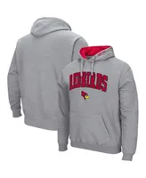 Men's Colosseum Heathered Gray Illinois State Redbirds Arch & Logo 3.0 Pullover Hoodie