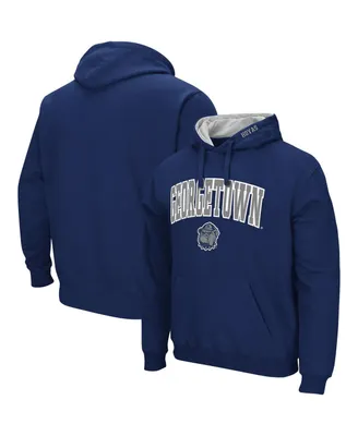 Men's Colosseum Navy Georgetown Hoyas Arch and Logo Pullover Hoodie
