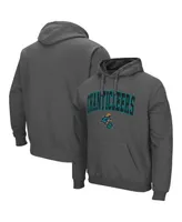 Men's Colosseum Charcoal Coastal Carolina Chanticleers Arch and Logo Pullover Hoodie