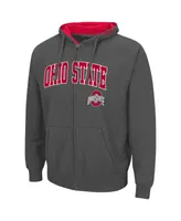 Men's Colosseum Charcoal Ohio State Buckeyes Arch and Logo 3.0 Full-Zip Hoodie