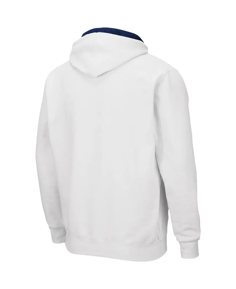 Men's Colosseum White Michigan Wolverines Arch and Logo 3.0 Full-Zip Hoodie