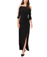 Msk Women's Jersey Cutout-Sleeve Square-Neck Gown