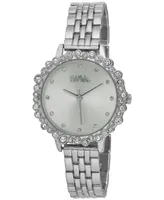 Bob Mackie Men's and Women's Silver-tone Base Metal Bracelet 2 Piece Watch Set 45mm and 36mm