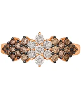 Le Vian Chocolate Ombre Diamond Cluster Ring (1 ct. t.w.) 14k Rose Gold, White Gold or Yellow