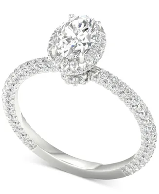 Igi Certified Diamond Oval Halo Engagement Ring (1-3/4 ct. t.w.) in Platinum