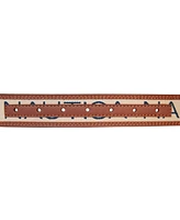 Nautica Men's Logo Ribbon with Leather Trim Belt