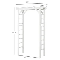 Outsunny 7' Wood Steel Outdoor Garden Arched Trellis Arbor w/ Fir Wood,