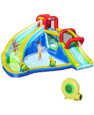 Kids Inflatable Bounce House Slide Water Pool Climbing Wall & Inflator