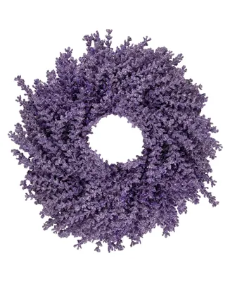 Lavender Artificial Floral Spring Wreath 15" Unlit