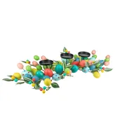Colorful Easter Egg Pillar Candle Holder Centerpiece, 32" - Multi