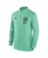 Men's Nike Brazil National Team Green Strike Raglan Full-Zip Performance Track Jacket