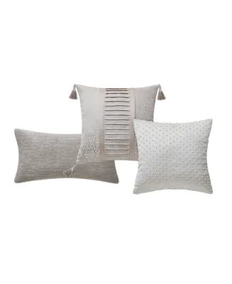 Closeout! Waterford Cambrie Textured Reversible 3 Piece Decorative Pillow Set