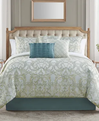 Closeout! Marquis by Waterford Tulla Damask 7 Piece Comforter Set